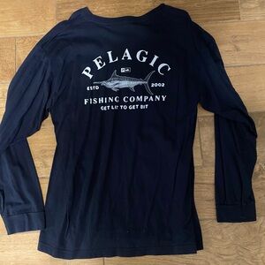 Pelagic Dark Blue Long Sleeve Shirt with Logo